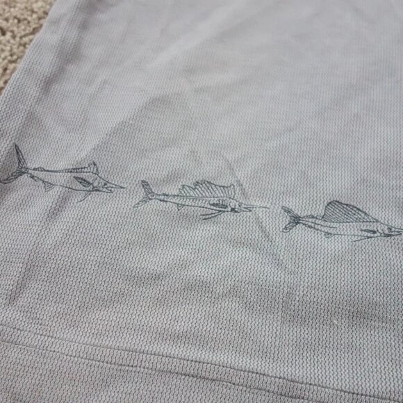 Tommy Bahama Shirt Mens XL Gray Button Up Knit Swordfish Embroidered Camp - Picture 4 of 4